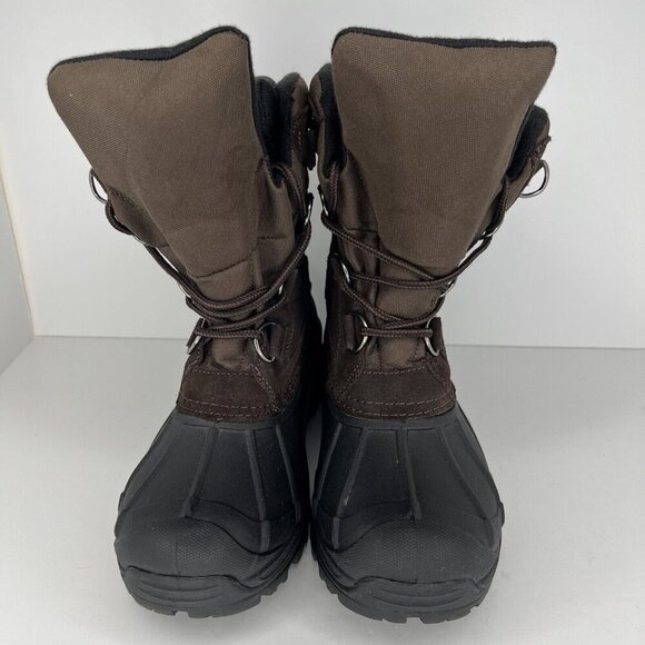 Totes Brown/Black Lined Mens Size 8 Weatherproof Waterproof Winter Duck Boots - Picture 3 of 10